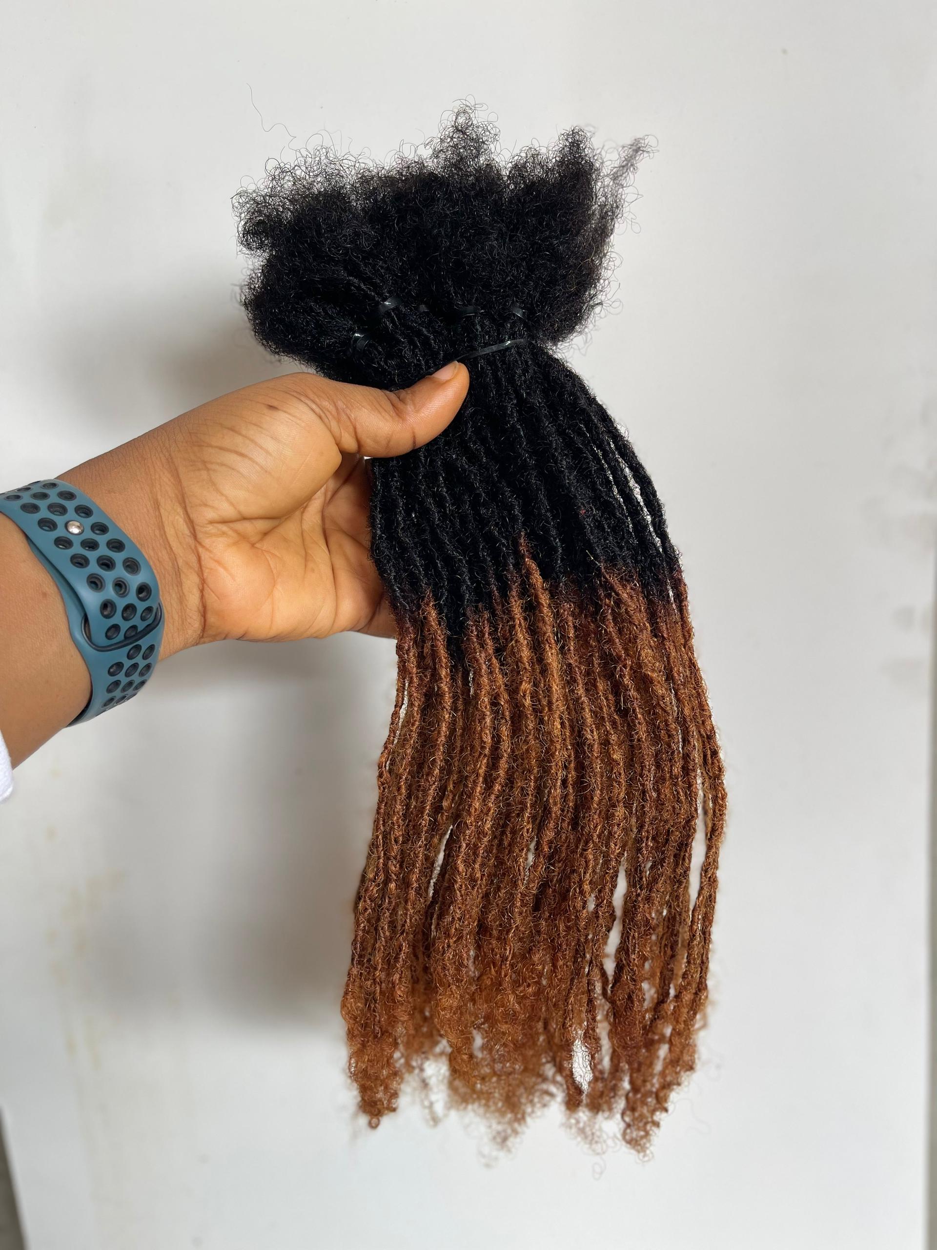100 Anwi Textured Locs - Closed 1B Color, 100% Human Hair