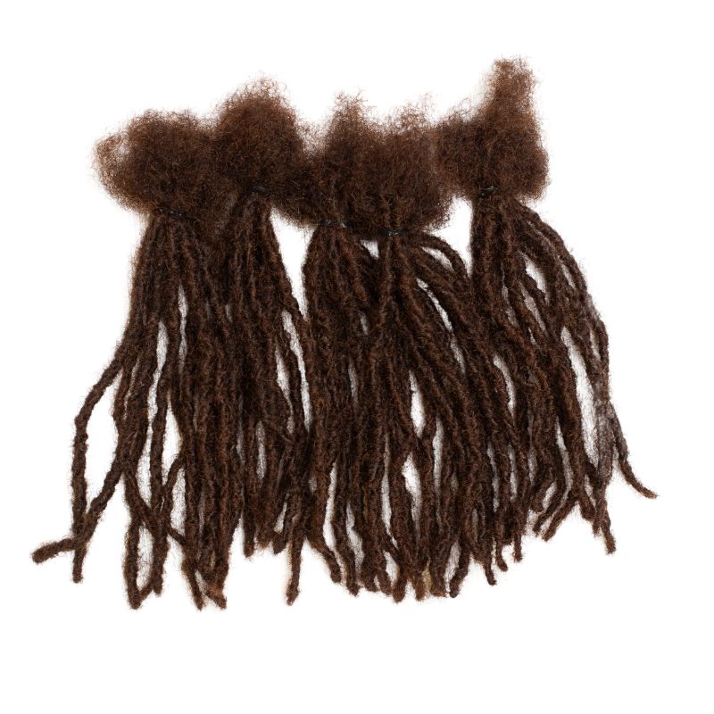 10 Anwi Textured Locs - Closed #4 Color, 100% Human Hair