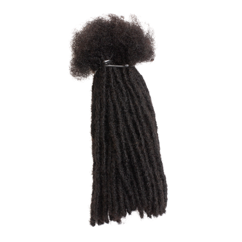 100 Regular Locs In Color 1B - Closed Tips, 100% Human Dreadlocks Hair Extensions