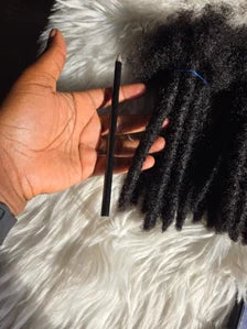 60 Large Regular Human Hair Dreadlock Extensions – 1B Color | 1.2cm | 100% Human Hair