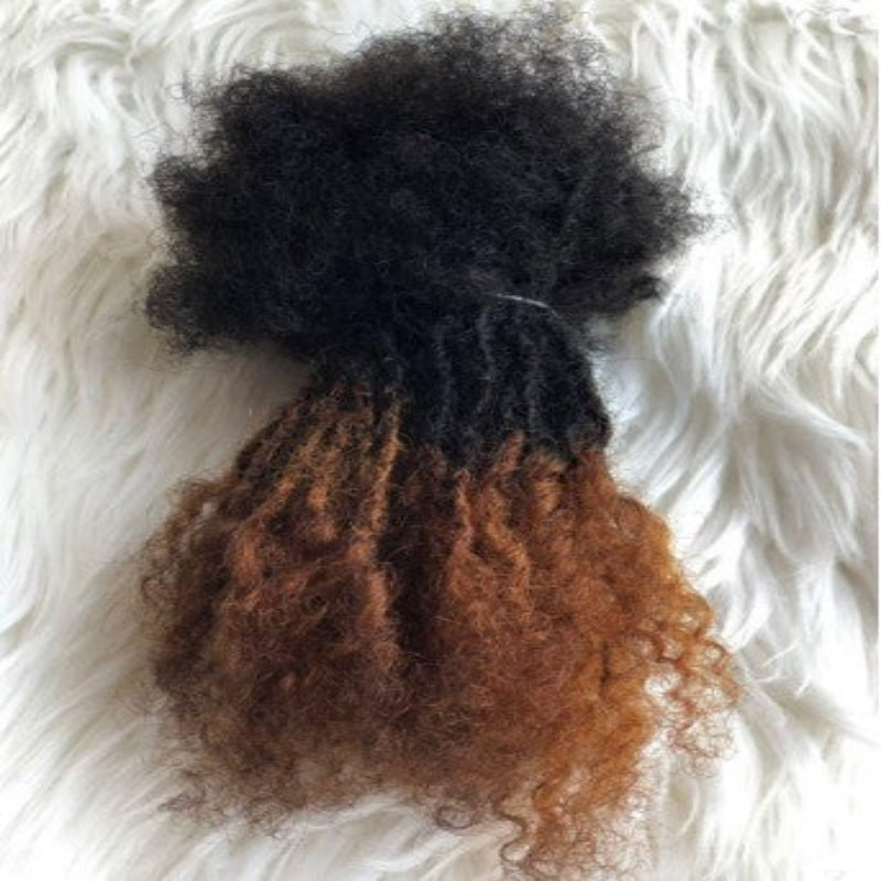 10 Anwi Textured Locs - Curly 1B/Honey Color, 100% Human Hair CLEARANCE