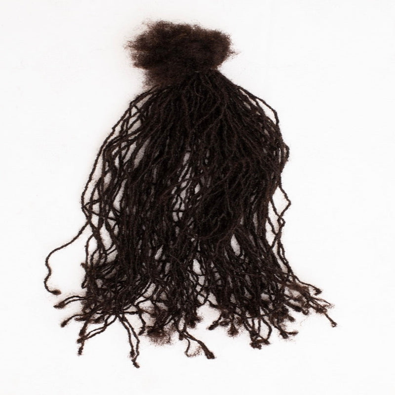 100 Anwi Textured Locs - Mini locs Curly tips 1B Color, 100% Human Hair