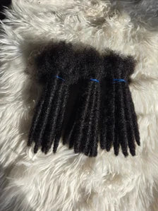 60 Large Regular Human Hair Dreadlock Extensions – 1B Color | 1.2cm | 100% Human Hair