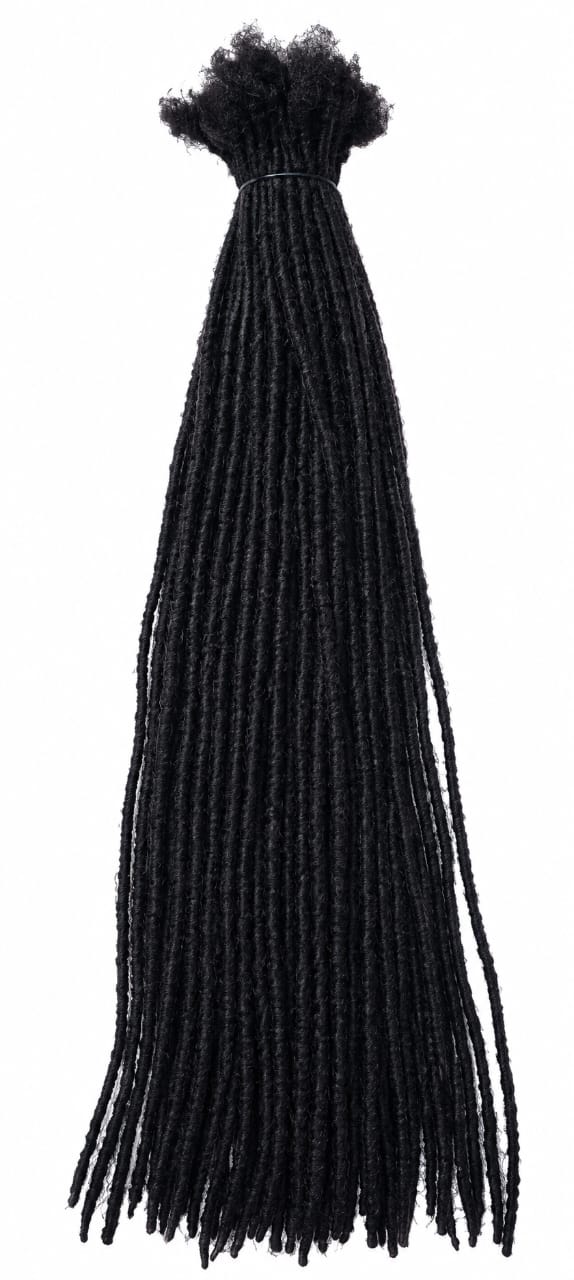 100 Regular Locs | Medium 0.8cm | Color 1B | 100% Human Hair